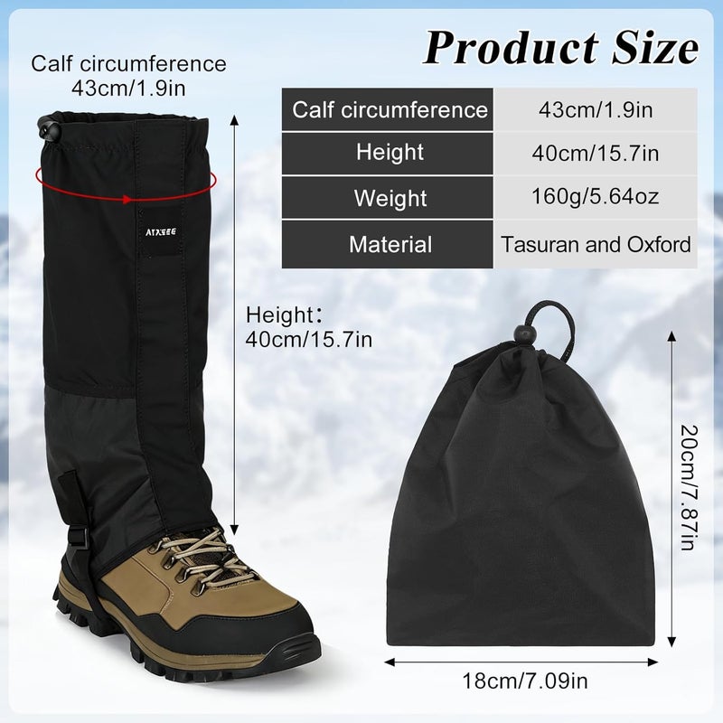 yuuzue Waterproof Adjustable Hiking Gaiters for Men and Women, Snow Boots-Gaiters for Hiking in Hunting Sand Mud Mountain Climbing Snowshoeing - Image 2